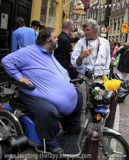 fat man on bike