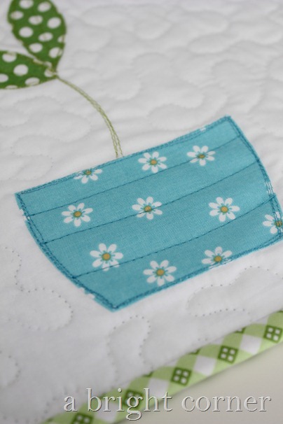 vase applique on Sprouts table runner from A Bright Corner