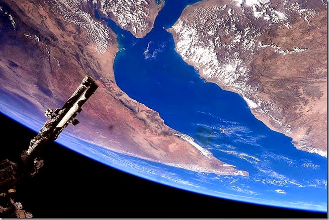 Space station flyover of Gulf of Aden and Horn of Africa