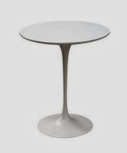 Saarinen white laminate side table