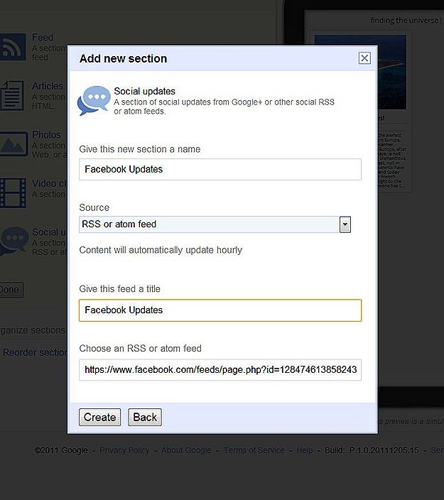 add new section - social updates complete