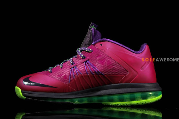 Nike Air Max LeBron X Low Red Plum amp Neon Green 579765601