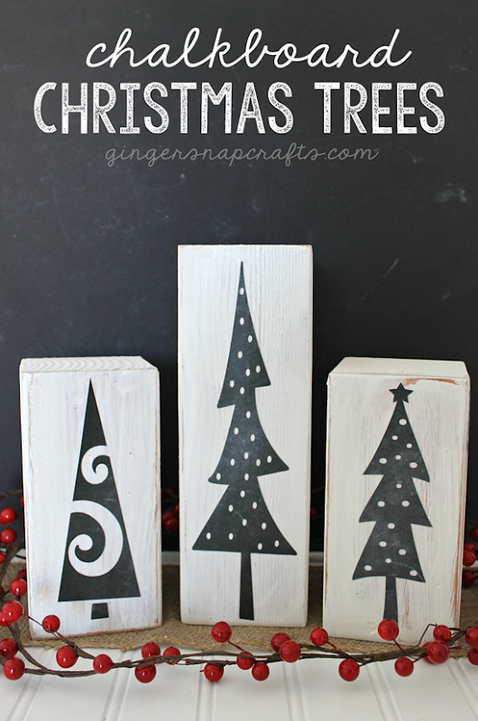 Chalkboard Christmas Trees by GingerSnapCrafts.com