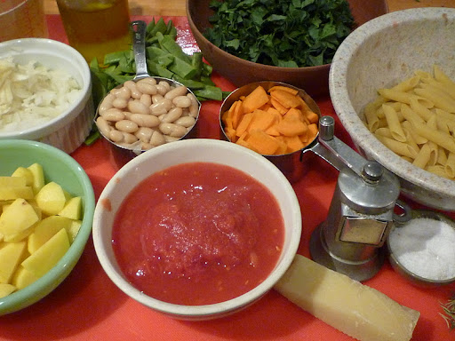 Ingredients for Minestrone Pasta.