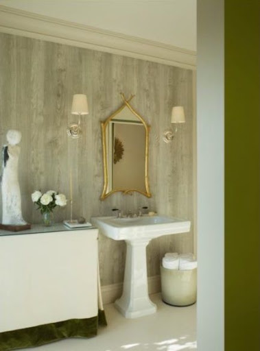 Image of interior designer Benjamin Dhong's faux-bois bathroom, via apartmenttherapy.com