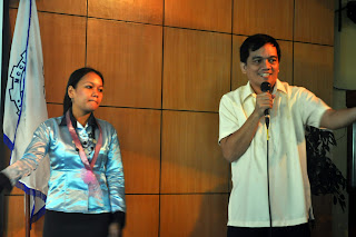 Sir Jojo Esposa Jr. acknowledges guests together with Ma'am Edda Alves