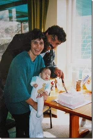 Mundine and then wife Lynette with their daughter Garigarra in 1992.