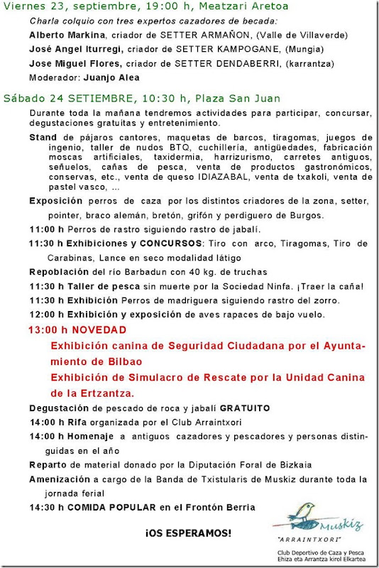 PROGRAMA V FERIA CAZA Y PESCA MUSKIZ 2011