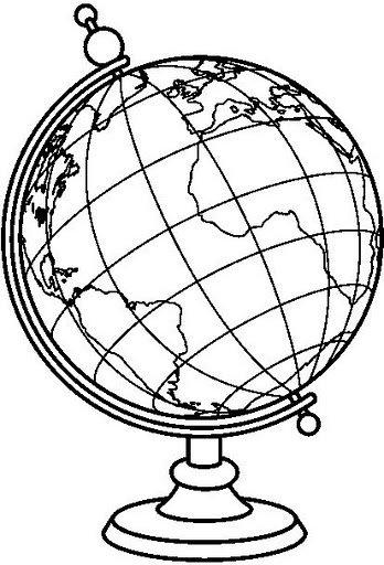 Vintage Globe Line Drawing : Pintar globos terraqueos