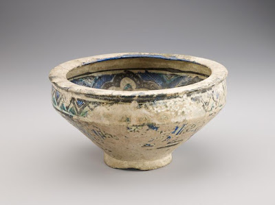 Bowl | Origin:  Syria | Period: 13th-14th century | Details:  Not Available | Type: Stone-paste decorated with glaze | Size: H: 15.4  W: 29.3  cm | Museum Code: F1907.183 | Photograph and description taken from Freer and the Sackler (Smithsonian) Museums.