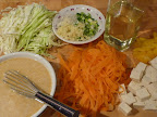 All the ingredients for okonomiyaki.