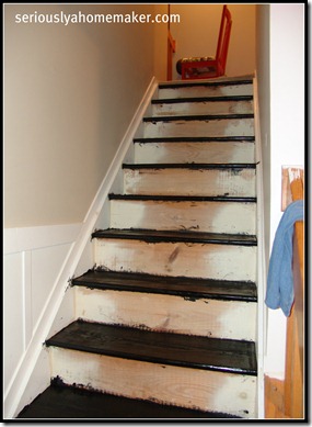 stairs stained black first coat stairs stained black first coat