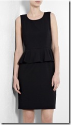 DKNY Black Sleeveless Peplum Dress