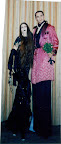 Morticia & Gomez on stilts
