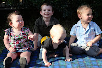 All the cousins - and this is about as good as the photos got with all 4 of them!