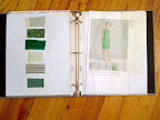 On the left are swatches that influenced the bridal party's color palette. The swatches turned in to ties for the groomsmen and the girls wore kelly green dresses.