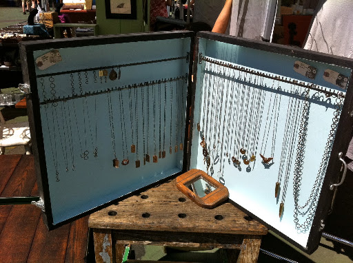 Not only did the girls find great jewelry at the flea market, but they were excited to see all of the interesting ways the vendors displayed it.