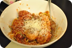turkey meatballs and zucchini spaghetti