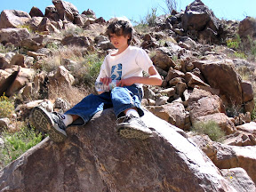 Jake on top of a tricky boulder.