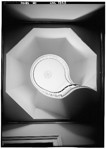 This is a truly stunning ceiling. We can't all have this architecture, but you could paint the over-scale octagon and its negative space on your ceiling for an equally beautiful effect. (image source unknown)