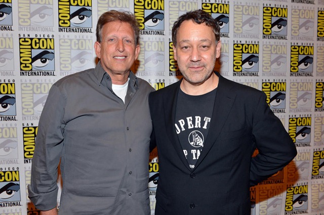 SAN DIEGO, CA - JULY 12:  Producer Joe Roth (L) and director Sam Raimi with Disney during Comic-Con International 2012 at Hilton Bayfront Hotel on July 12, 2012 in San Diego, California.  (Photo by Alberto E. Rodriguez/WireImage)