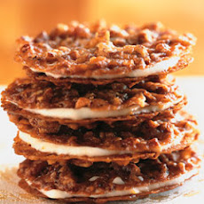 Pecan Lace Sandwich Cookies with Orange Buttercream