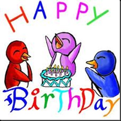 Cartoon birthday birds