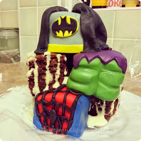 marvel heroes birthday cake batman spiderman incredible hulk