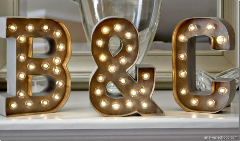 Faux Metal Marquee Letters