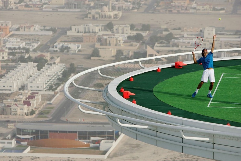 World s Highest Tennis Court at Burj Al Arab Amusing Planet