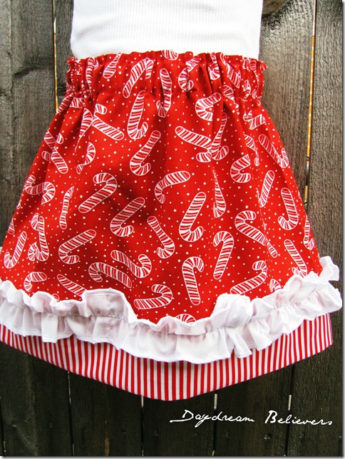 girls holiday candy cane ruffle skirt