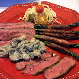 Montana Waygu Steaks with Asparagus and local Morels