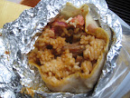 The spicy pork burrito from Korilla BBQ