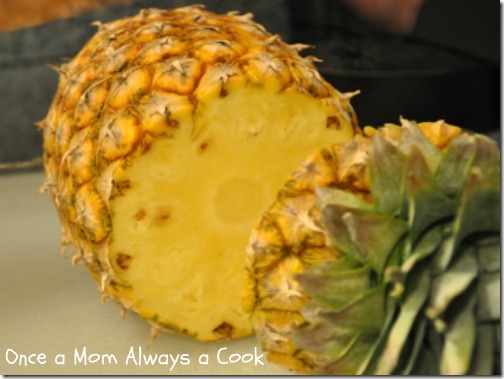 top of pineapple cut
