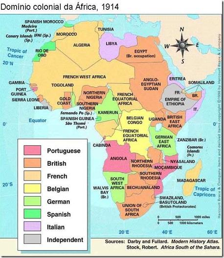Domínio colonial da África 1914