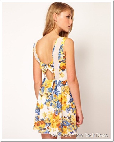 Love Floral Bow Back Dress