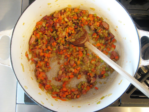 Sweating the vegetables
