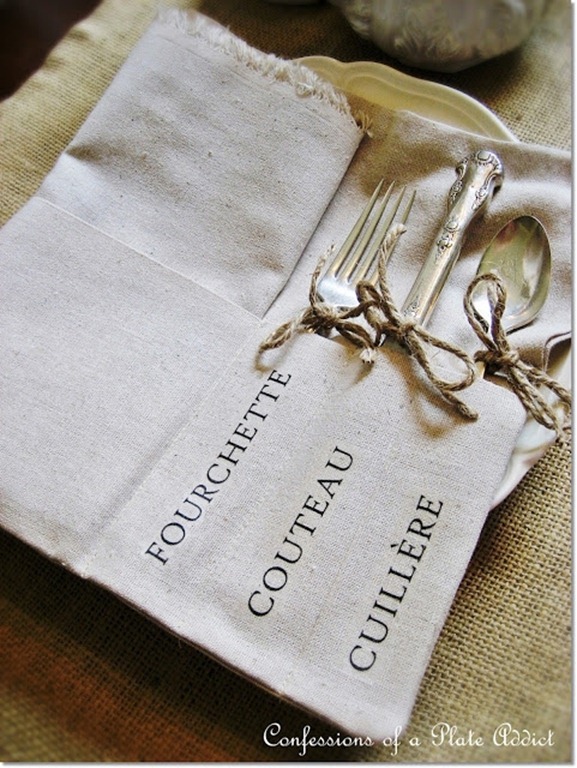 CONFESSIONS OF A PLATE ADDICT Vintage French Silverware Sleeve DIY Silverware Sleeve