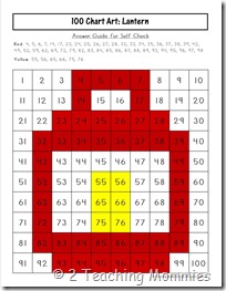 100 Chart Art - Camping
