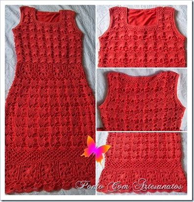 Vestido Motivo de Leques - Coral