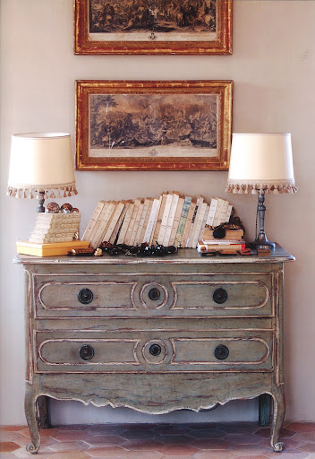 A commode in the author's bedroom. The painted finish reminiscent of harvest.