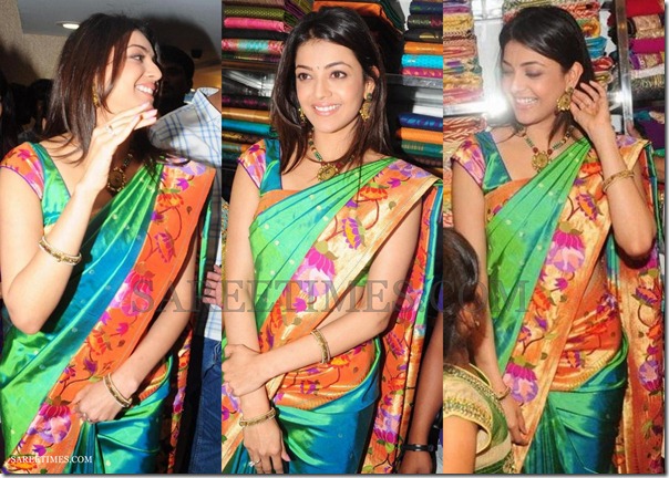 Kajal_Agarwal_Green_Silk_Saree