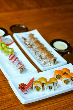 Dessert Sushi with chocolate dips