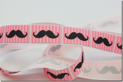mustache pink stripes