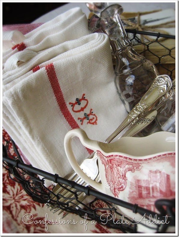 CONFESSIONS OF A PLATE ADDICT No-Sew Vintage Look French Monogrammed Linens CONFESSIONS OF A PLATE ADDICT No-Sew Vintage Look French Monogrammed Linens