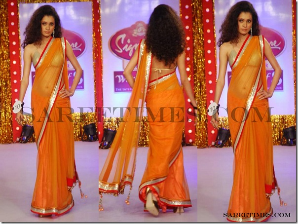 Signature_Fashion_Show_Orange_Designer_Saree