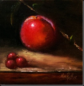Red Plum with grapes 6x6 canvas_2