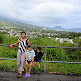 Maria and the boys at Diamond Head