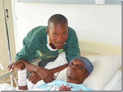 Subusiso and his gogo in hospital 3-1-2013