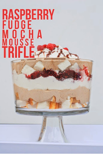 Raspberry Fudge Mocha Mousse Trifle